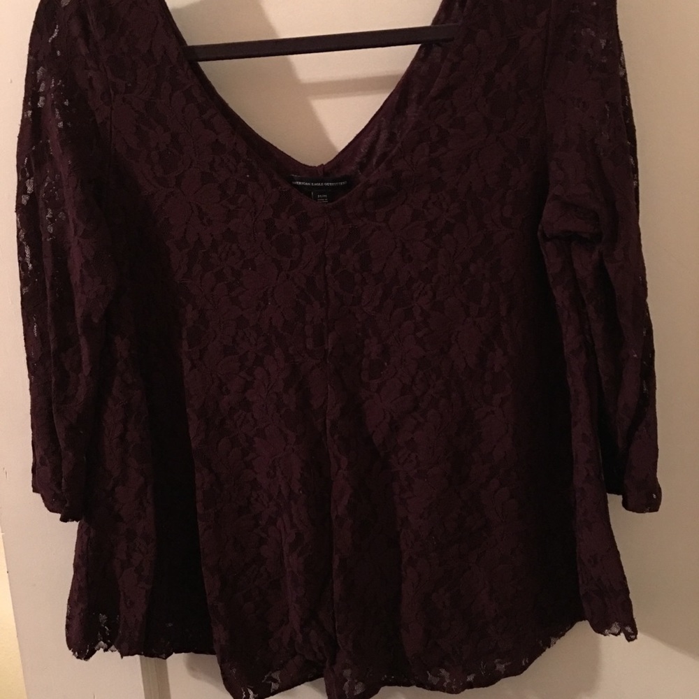 Burgundy lace top